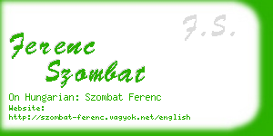 ferenc szombat business card